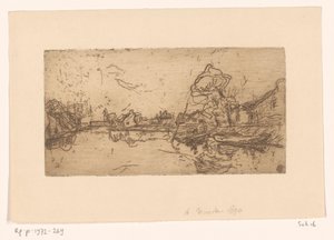 Elveutsikt med figurer i en båt nord (originaltittel) av Floris Verster