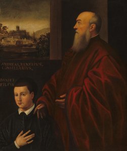 Andrea Renier og hans sønn Daniele av Follower of Jacopo Tintoretto