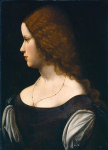 Portrett av en ung dame av Follower of Leonardo da Vinci