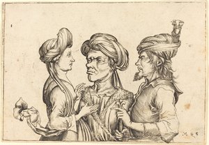 Tre orientalske skikkelser av Follower of Martin Schongauer