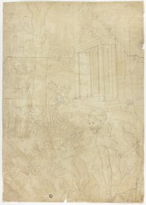 Kongen ofrer ved Diana-tempelet av Fontainebleau School
