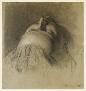Parisinas søvn - Studie for leder av Parisina av Ford Madox Brown