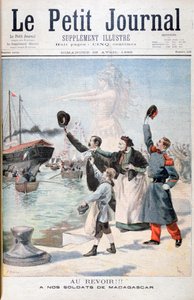 Farvel!!, franske soldater på vei til Madagaskar, 1895 av Fortuné Méaulle