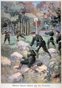 Russisk offiser såret av prøysserne, russisk grense, 1898 av Fortuné Méaulle