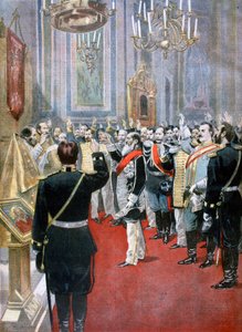 Avverget troskapsed til tsar Nicholas II, russisk kirke i Paris, 1894 av Fortuné Méaulle