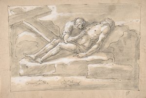 Den døde Kristus sørget av Magdalen som ærer sitt sidesår., 1787-1863.