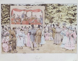 Musikalsk underholdning i New Tivoli, Paris, gravert av C. Motte, 1827 av Fortune Delarue