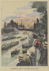 Flytende karneval på elven Seinen under Exposition Universelle i 1900 i Paris
