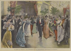 Frankrikes president Loubet på et ball i Elysee-palasset, Paris