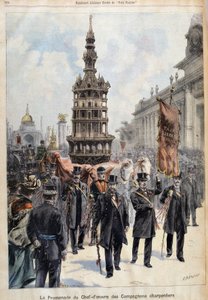 Promenade av mesterverket til Companion Carpenters, gravert av Fortuné Louis Méaulle (1844–1916), sent på 1800-tallet (farge litho) av Fortune Louis Meaulle