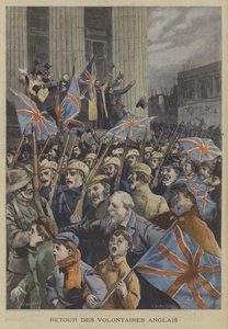 Soldater fra City of London Imperial Volunteers marsjerer gjennom London når de kommer tilbake fra Boerekrigen av Fortune Louis Meaulle