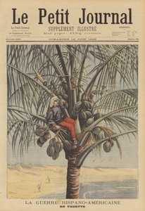 Den spansk-amerikanske krigen: en spansk utkikk i en kokosnøttpalme av Fortune Louis Meaulle