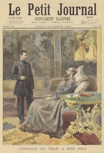 Den døende tsaren Alexander III av Russland gir råd til sønnen sin av Fortune Louis Meaulle
