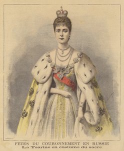 Tsarina Alexandra fra Russland i sine kroningskapper