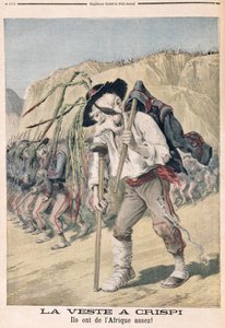 'Crispi's Defeat', karikatur fra 'le Petit Journal', 1896