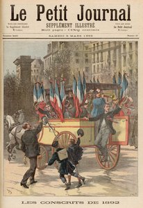 De vernepliktige av 1892, fra 'Le Petit Journal', 5. mars 1892