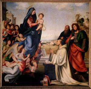 Madonnaens åpenbaring til St. Bernard av Clairvaux (maleri, ca. 1504)