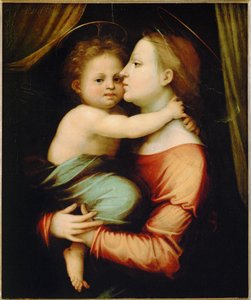 Madonna og barn (poppeltre) av Fra (1472-1517) Bartolomeo