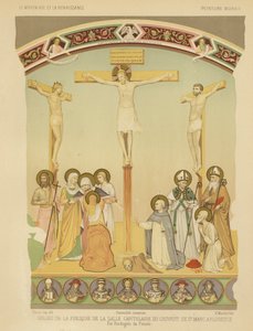 The Crucifixion of Jesus Christ, freskomaleri i klosteret San Marco, Firenze (chromolitho) av Fra (after) Angelico