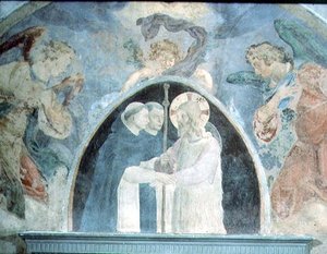 Kristus med pilegrimer (fresco) av Fra (c.1387 1455) Angelico