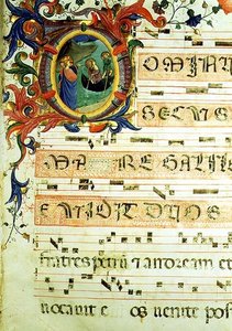 Ms 558 f.9r Historikert initial 