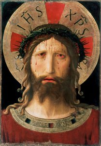 Head of Christ Crown of Thorns (Detrempe på tre, 1450)