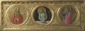 Kristus som sorgens mann flankert av Saint Mary Magdalena og Saint John the Evangelist av Fra Angelico