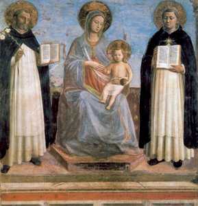 Jomfru og barn med St Anthony av Padua og St Thomas Aquinas, tidlig på 1400-tallet av Fra Angelico