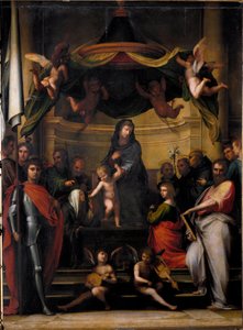 Jomfruen på tronen eller "" St. Catherines mystiske ekteskap"" Maleri av Fra Bartolomeo