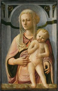 Madonna og barn, detalj, ca. 1435 (tempera på panel) av Fra Filippo Lippi