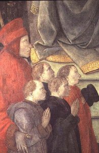 Portrett av Datini og Buonomini del Ceppo, fra Madonna del Ceppo-altertavlen av Fra Filippo Lippi
