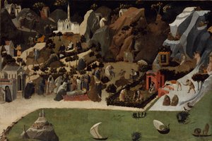 Scener fra Lives of the Desert Fathers Thebaid av Fra Giovanni Angelico da Fiesole