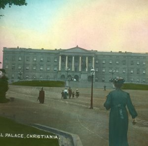 Det kongelige slott, Christiania, Oslo, Norge, slutten av 1800-begynnelsen av 1900-tallet.