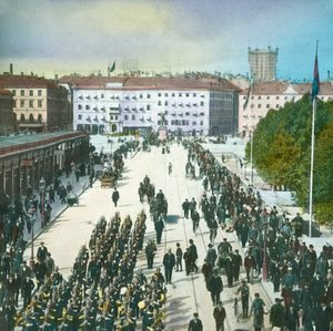 Utsikt fra palasset, Stockholm, Sverige, sent på 1800- og begynnelsen av 1900-tallet.