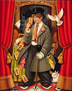 Harpo, 2010 (oljer og tempera på panel) av Frances Broomfield