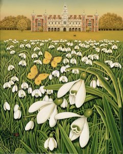 Snowdrop Day, Hatfield House, 1999 (olje og tempera på feltet)