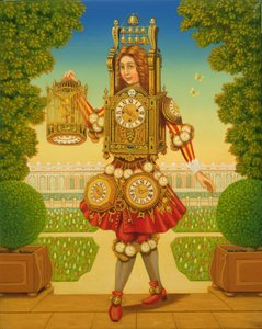 The Clockmaker (olje og tempera på panel) av Frances Broomfield