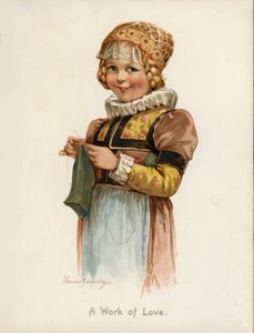 Girls: A work of love (farge litho) av Frances Brundage