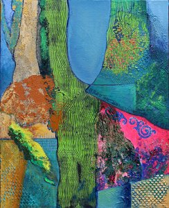 Totem #3, 2012 (akryl på lerret) av Frances Ferdinands
