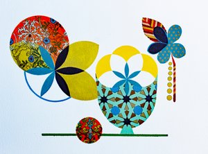 Hvit på ris #3, 2022 (akryl på akvarellpapir) av Frances Ferdinands