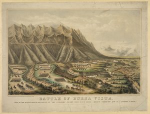 Preparations for the Battle of Buena Vista also known as the Battle of Angostura, between General Zachary Taylor and General Antonio Lopez de Santa Anna