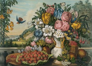 Landskap - frukt og blomster, 1862.
