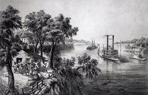 Low Water i Mississippi, pub. av Currier og Ives, 1867 av Frances Flora Bond Palmer