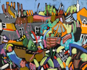 Judy au Jardin, 2010 (akryl på lerret) av Frances Treanor