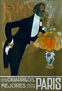 "De beste sigarettene er de fra Paris", 1900-tallet (plakat)