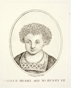 Prins Henry, den fremtidige kong Henry VIII, sønn av Henry VII og Elizabeth av York (gravering) av Francesco (after) Bartolozzi