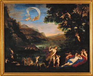Adonis ledet nær Venus av kjærlighetene - kjærlighetsgudene leder Adonis mot Venus …