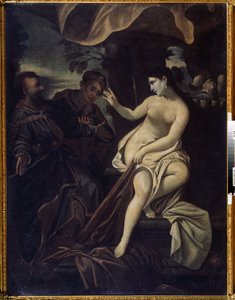 ""Suzanne og de eldste"" (Susanna og de eldste) Maleri av Francesco Albani dit l