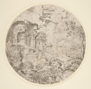 Utsikt over Roma med ruiner, Trajan av Francesco Amato