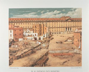 Italia, Napoli, Albergo dei Poveri (Hospice for the Poor) 1889 (litografi)